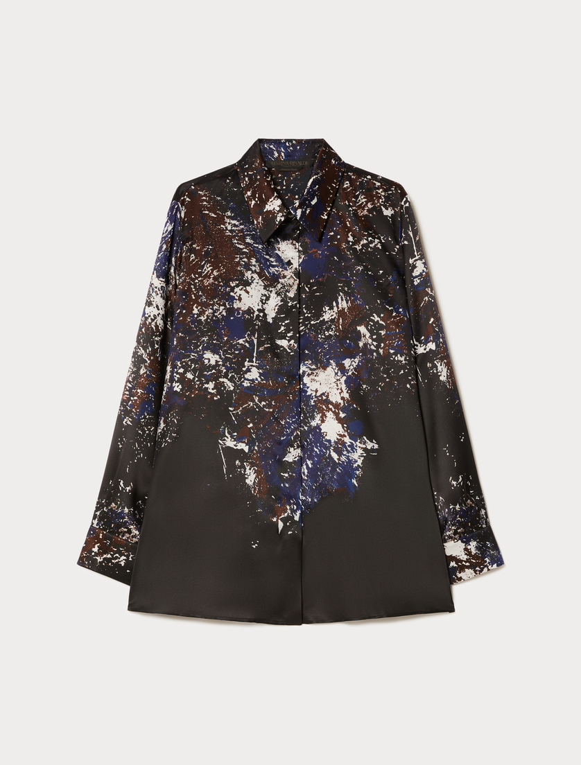 Silk satin shirt - BLACK - Marina Rinaldi