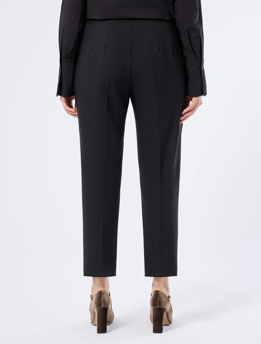 Straight-fit pure woollen cloth trousers - BLACK - Marina Rinaldi - 4