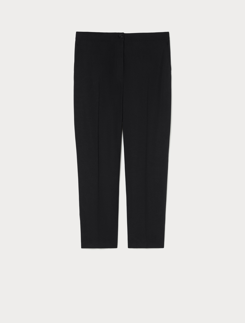Straight-fit pure woollen cloth trousers - BLACK - Marina Rinaldi