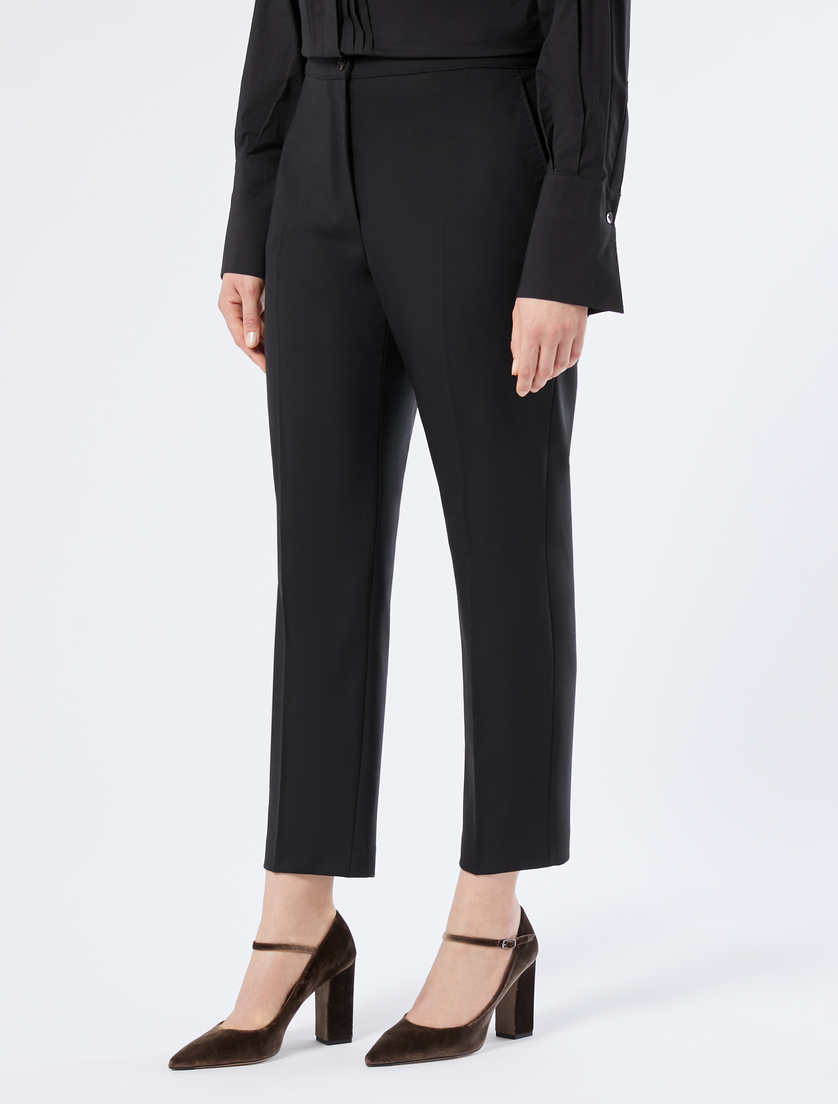Straight-fit pure woollen cloth trousers - BLACK - Marina Rinaldi - 3