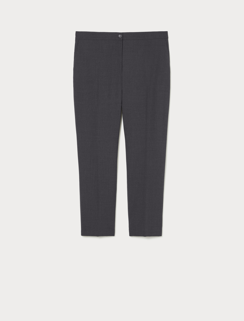 Straight-fit pure woollen cloth trousers - DARK GREY - Marina Rinaldi