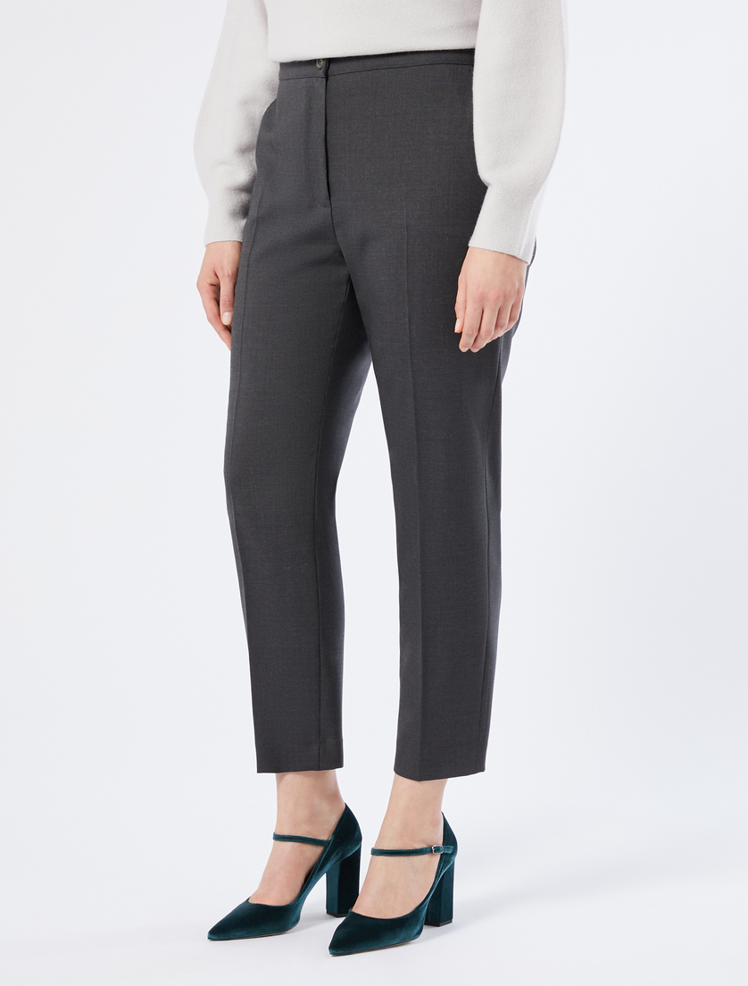 Straight-fit pure woollen cloth trousers - DARK GREY - Marina Rinaldi - 3