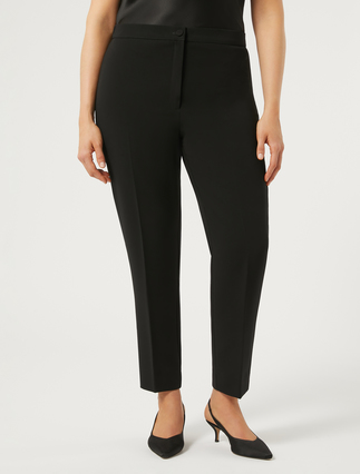 Slim-fit cady trousers - BLACK