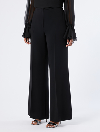 Flared cady trousers - BLACK