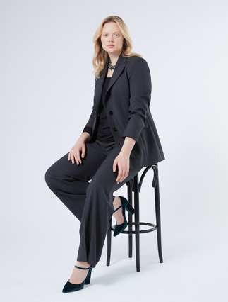 Wide-fit pure woollen cloth trousers - Marina Rinaldi