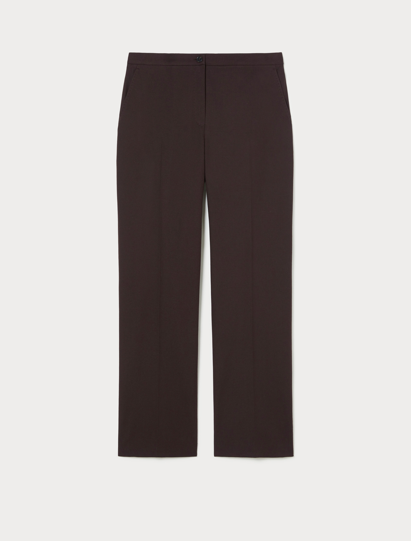 Pantaloni in twill di cotone - CIOCCOLATO - Marina Rinaldi