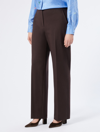 Cotton twill trousers - CHOCOLATE