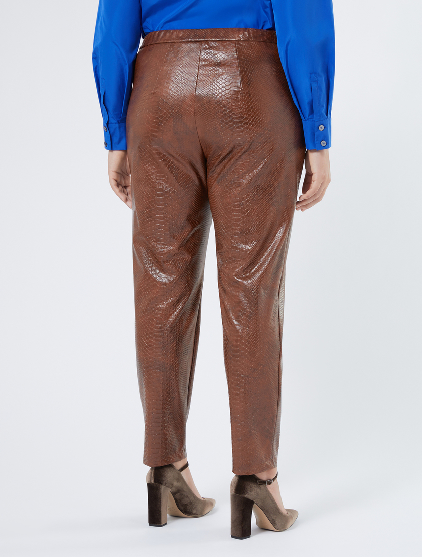 Coated fabric trousers - TOBACCO - Marina Rinaldi - 4 Coated fabric trousers - TOBACCO - Marina Rinaldi - 4