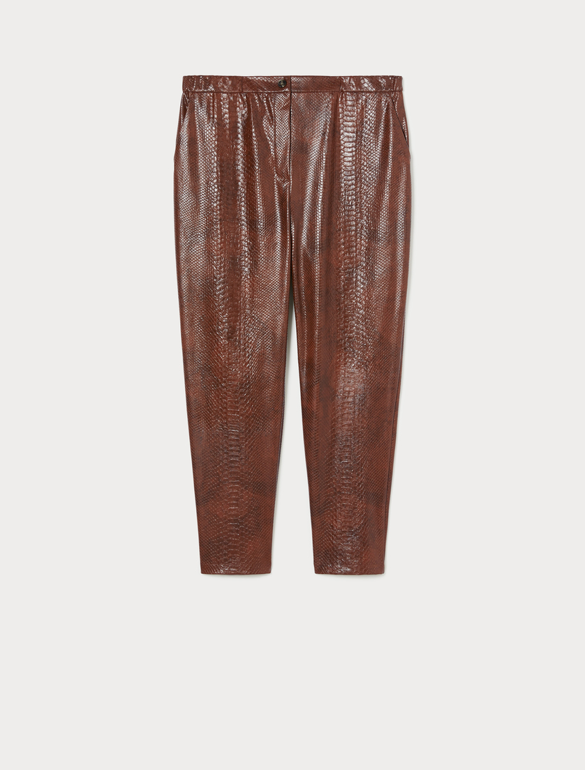 Coated fabric trousers - TOBACCO - Marina Rinaldi Coated fabric trousers - TOBACCO - Marina Rinaldi