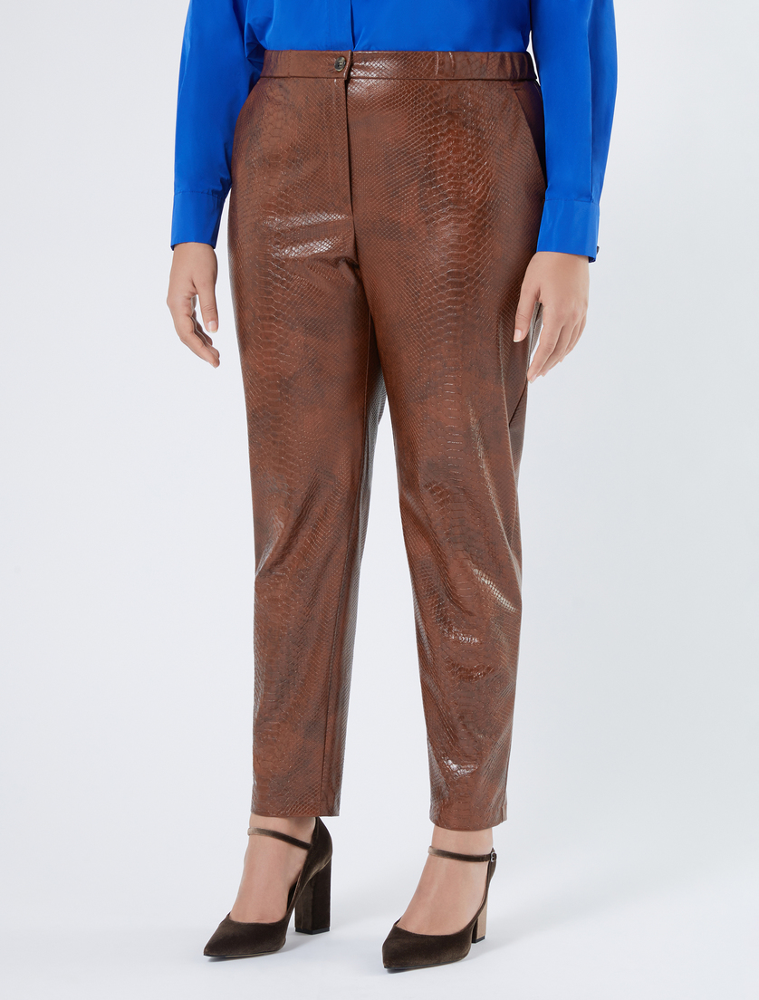 Coated fabric trousers - TOBACCO - Marina Rinaldi - 3 Coated fabric trousers - TOBACCO - Marina Rinaldi - 3