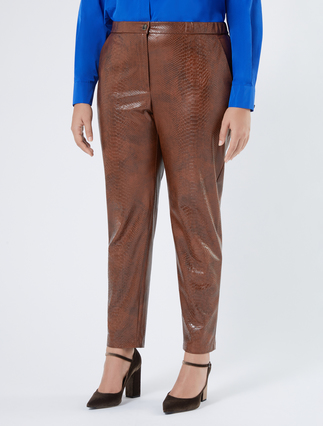 Coated fabric trousers - TOBACCO
