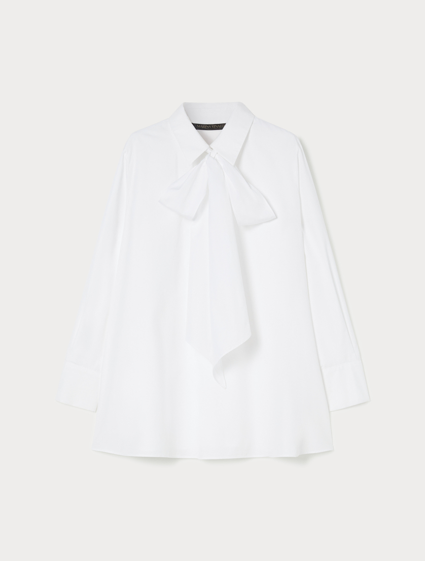 Cotton poplin tunic - OPTICAL WHITE - Marina Rinaldi