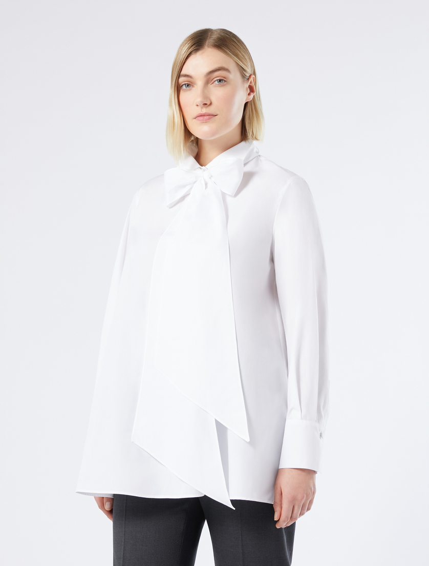 Cotton poplin tunic - OPTICAL WHITE - Marina Rinaldi - 3