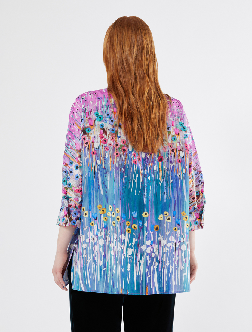 Silk Habotai blouse - BLUE PURPLE - Marina Rinaldi - 4 Silk Habotai blouse - BLUE PURPLE - Marina Rinaldi - 4