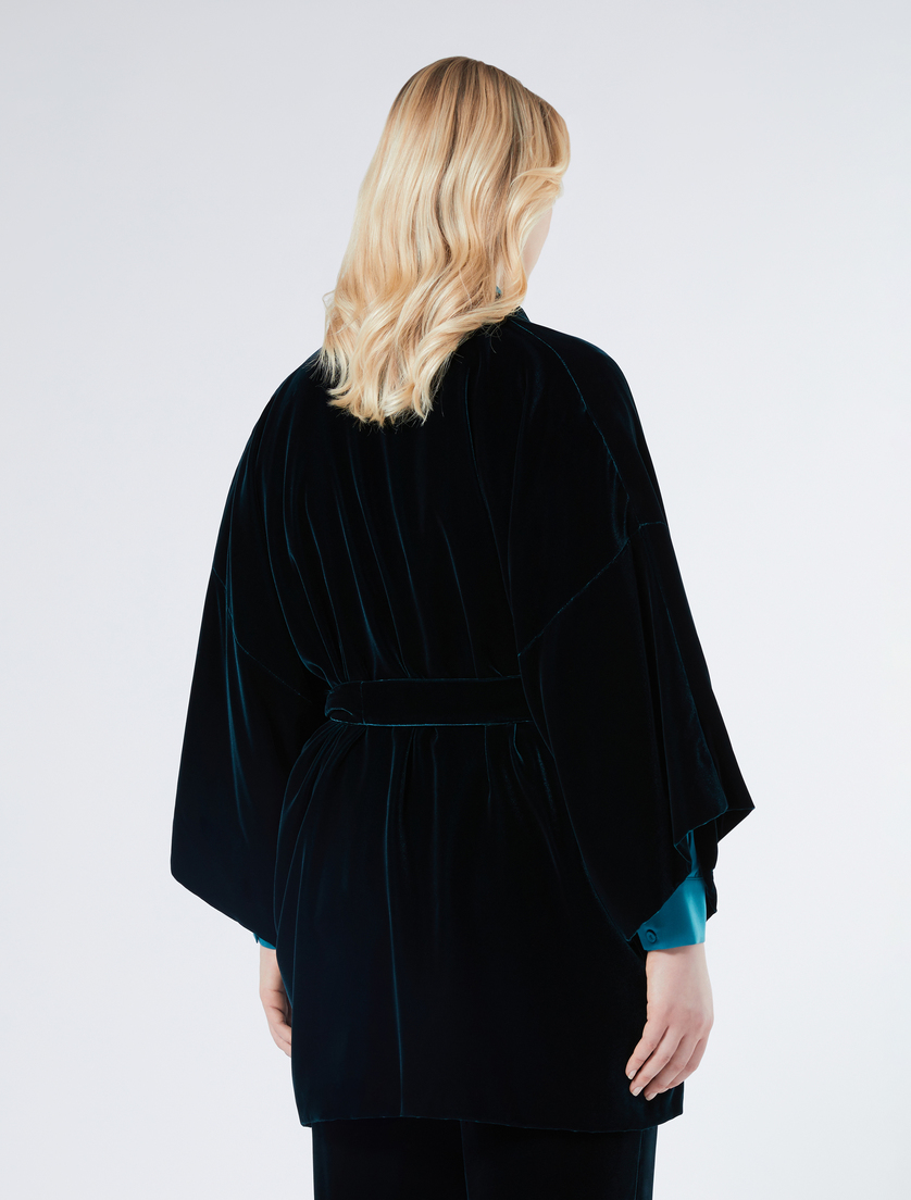 Velvet open-front tunic - OIL - Marina Rinaldi - 4