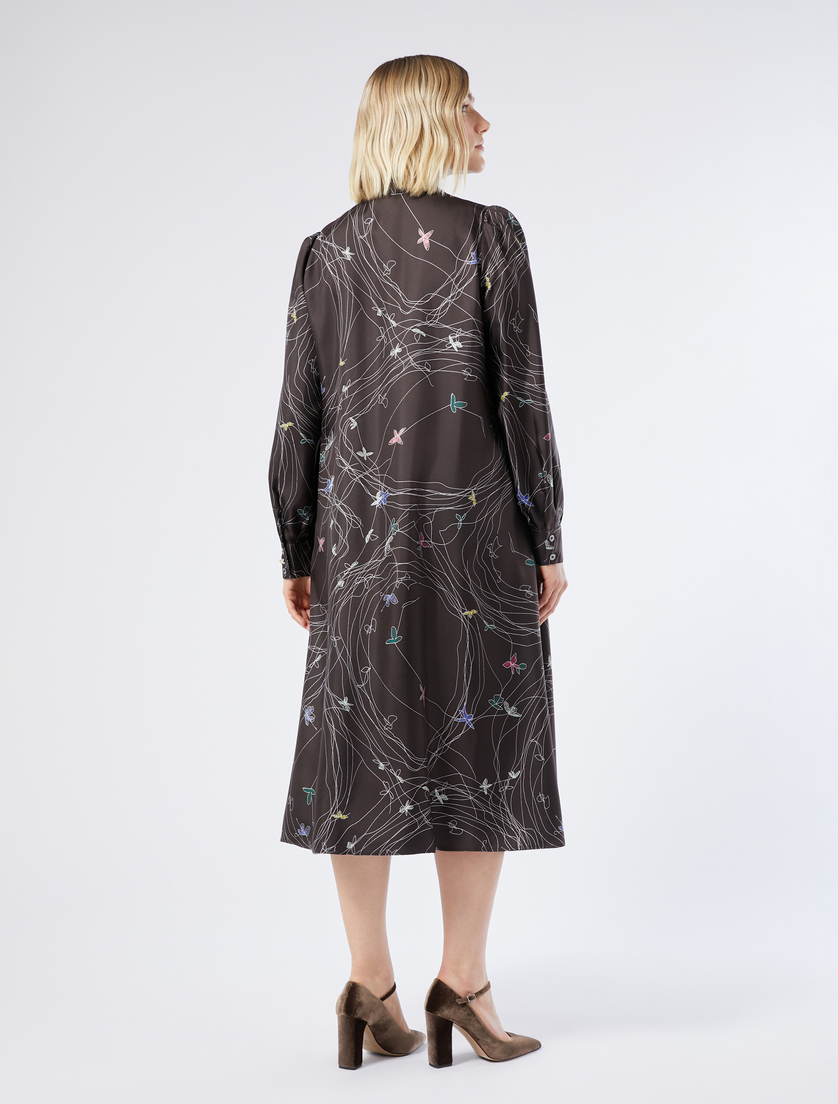 Silk twill dress - CHOCOLATE - Marina Rinaldi - 4 Silk twill dress - CHOCOLATE - Marina Rinaldi - 4