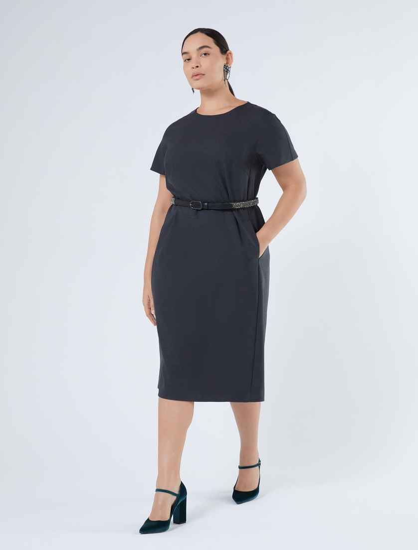 Pure woollen cloth dress - DARK GREY - Marina Rinaldi - 2 Pure woollen cloth dress - DARK GREY - Marina Rinaldi - 2