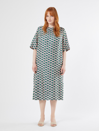 Robe en sergé de pure soie - BLEU MARINE