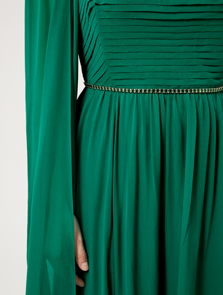 Long silk georgette dress - GREEN - Marina Rinaldi - 6