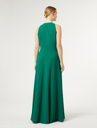 Long cady dress with embroidery - GREEN - Marina Rinaldi - 4