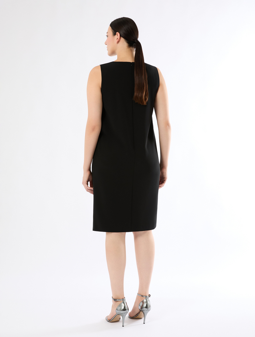 Long dress in cady with rhinestones - BLACK - Marina Rinaldi - 3