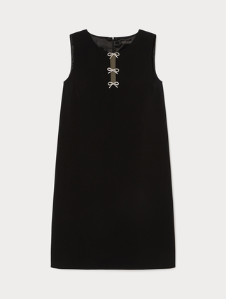 Long dress in cady with rhinestones - Marina Rinaldi