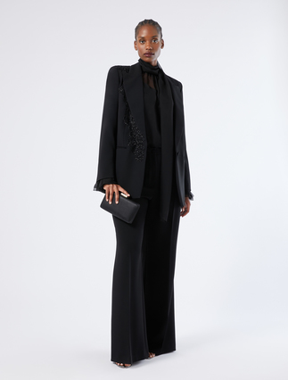 Silk chiffon blouse - BLACK