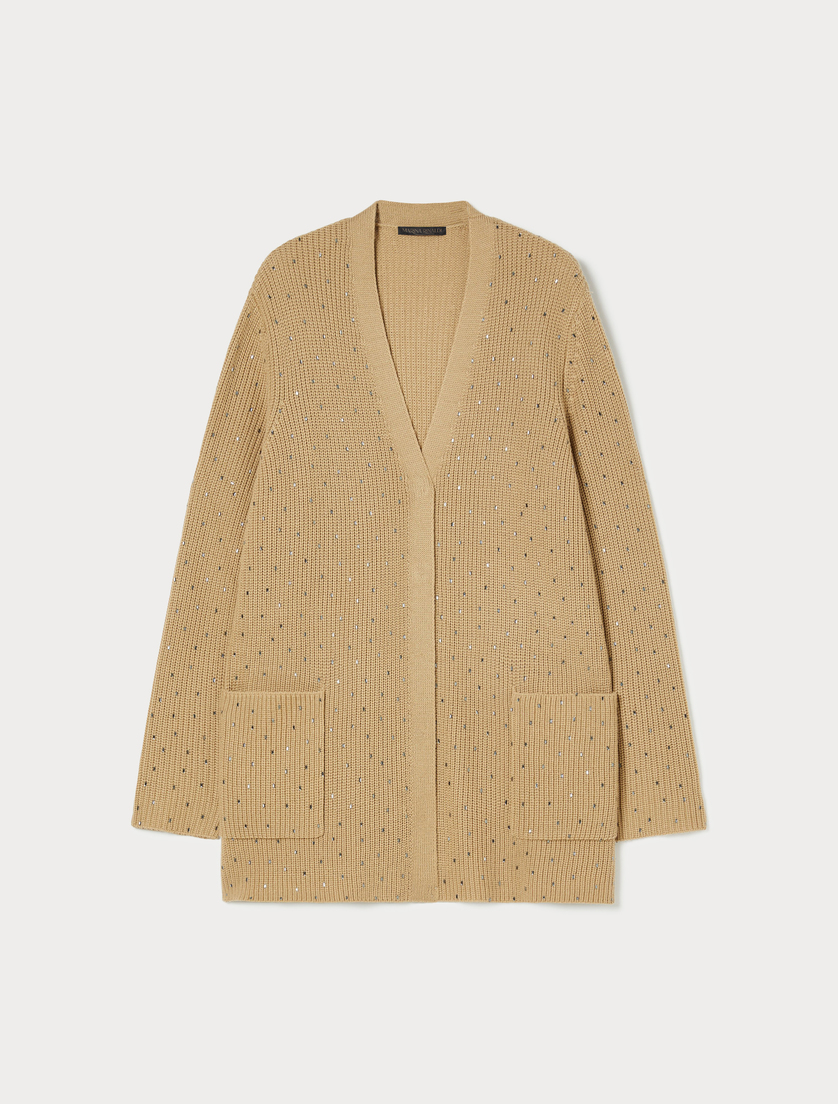 Cardigan aus Wollmischung mit Strass - KAMEL - Marina Rinaldi Cardigan aus Wollmischung mit Strass - KAMEL - Marina Rinaldi