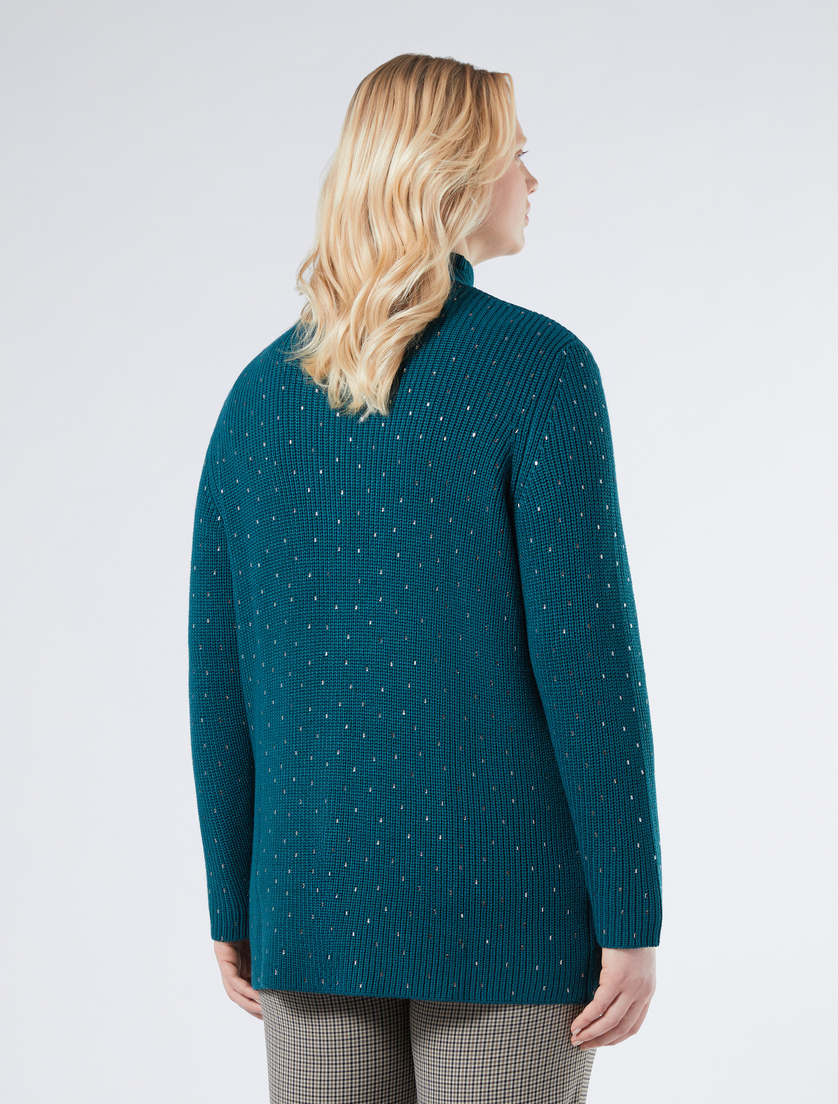 Cardigan aus Wollmischung mit Strass - PETROL - Marina Rinaldi - 4 Cardigan aus Wollmischung mit Strass - PETROL - Marina Rinaldi - 4