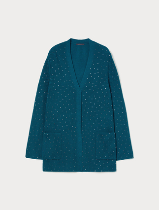 Cardigan aus Wollmischung mit Strass - Marina Rinaldi