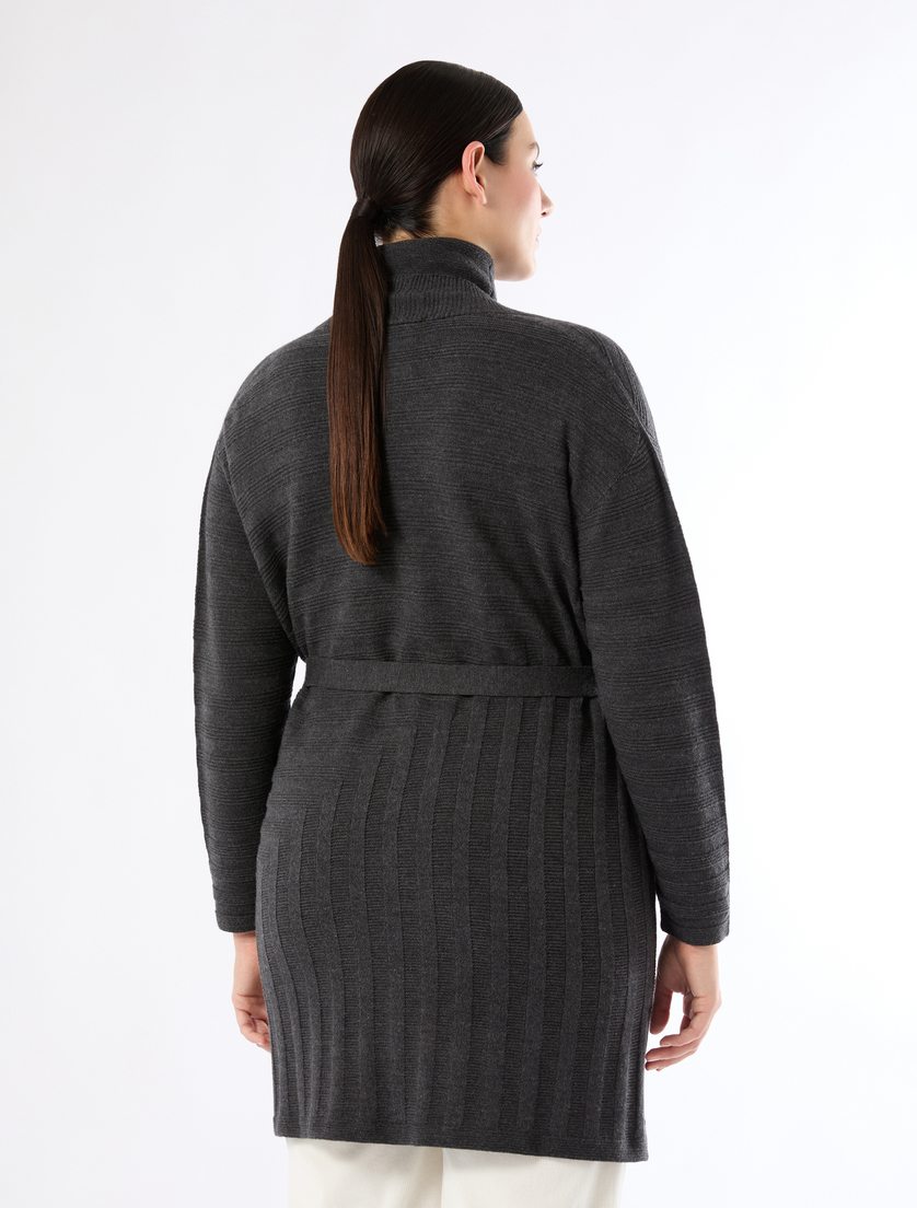 Pure wool cardigan - DARK GREY - Marina Rinaldi - 4