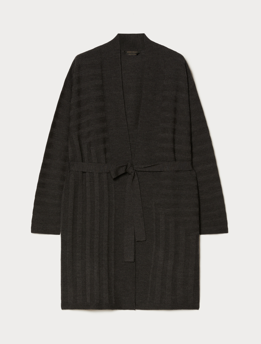 Pure wool cardigan - DARK GREY - Marina Rinaldi