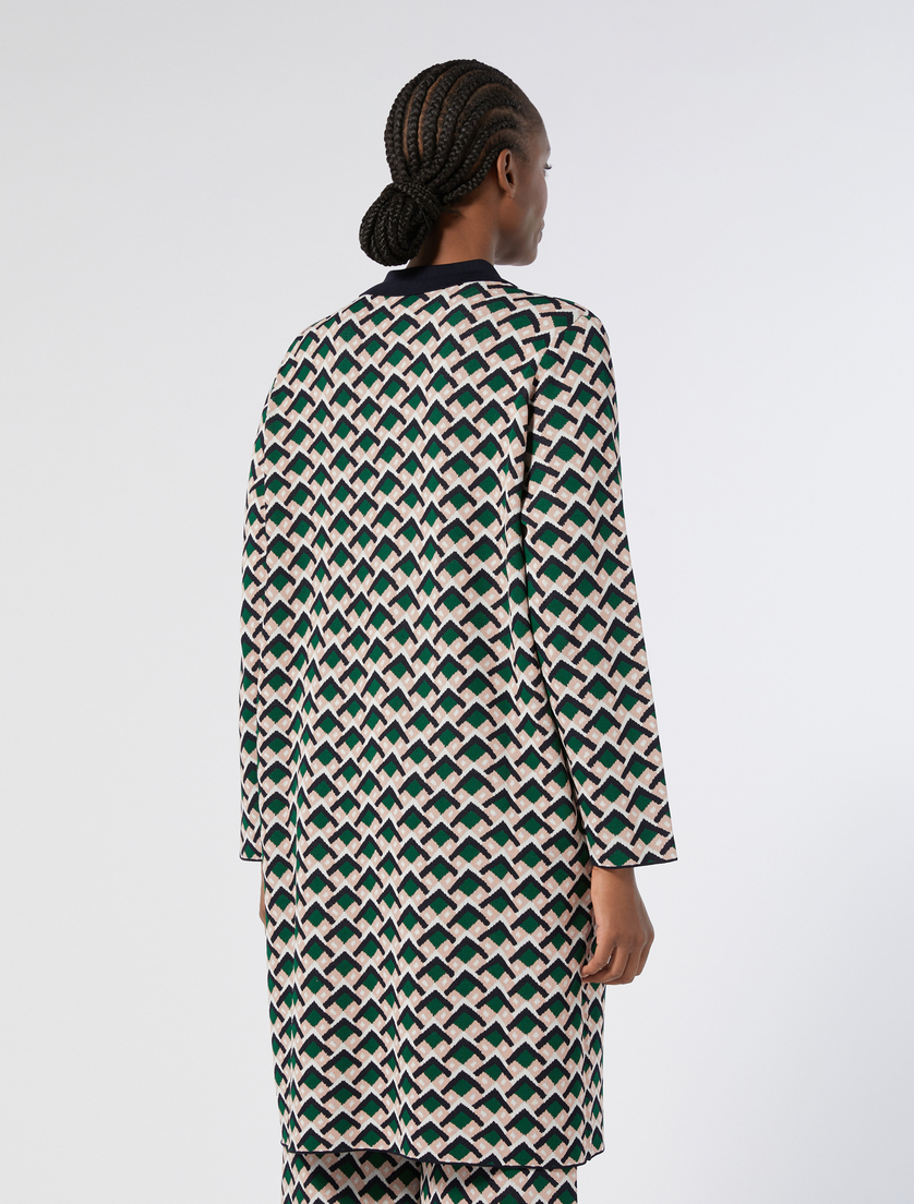 Long jacquard cardigan - GREEN - Marina Rinaldi - 5 Long jacquard cardigan - GREEN - Marina Rinaldi - 5