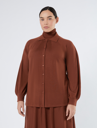 Wool and cashmere cardigan - CAMEL
