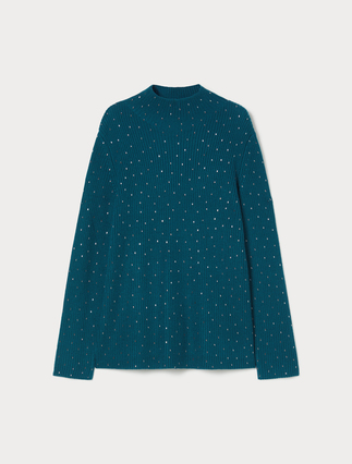 Pullover aus Wollmischung mit Strass - Marina Rinaldi