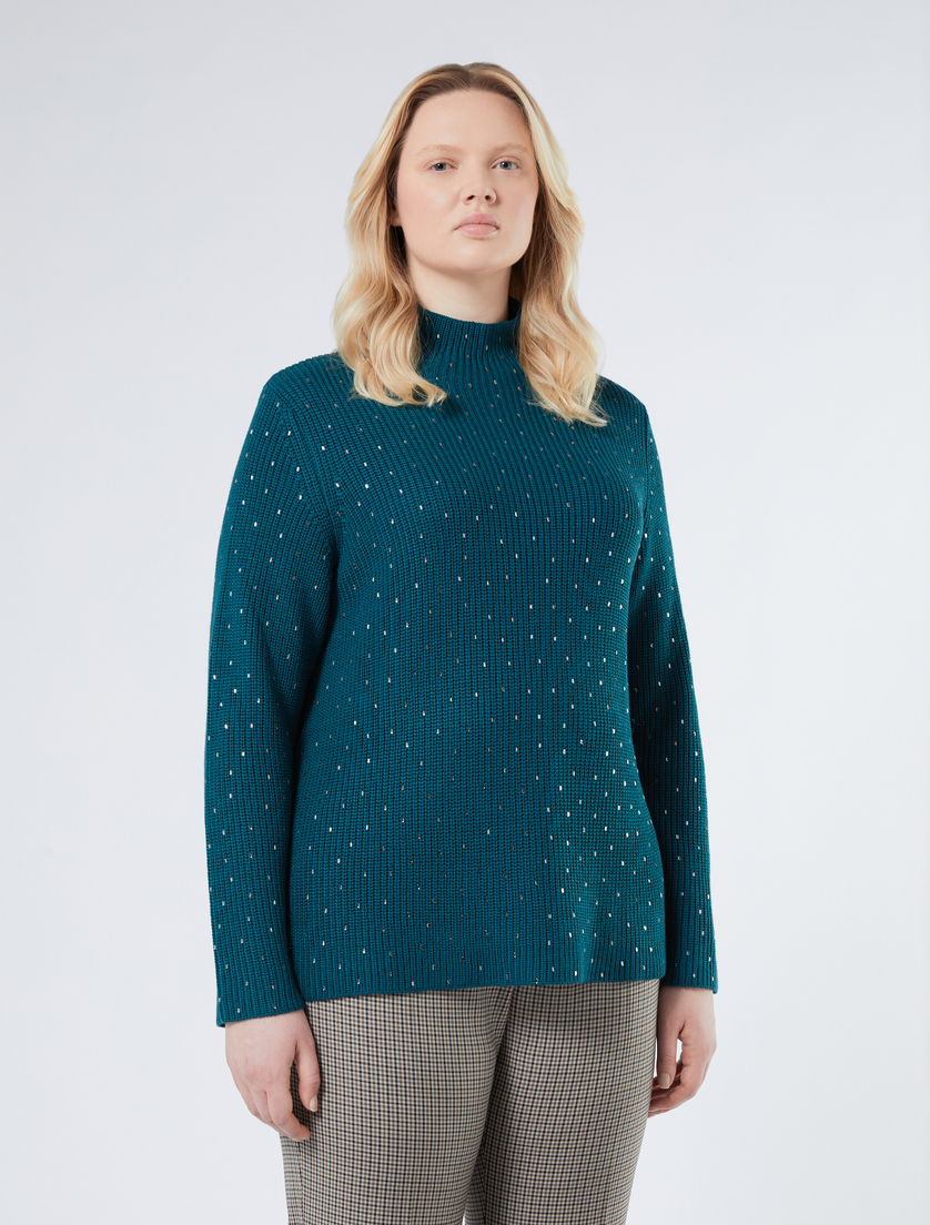Pullover aus Wollmischung mit Strass - PETROL - Marina Rinaldi - 3 Pullover aus Wollmischung mit Strass - PETROL - Marina Rinaldi - 3