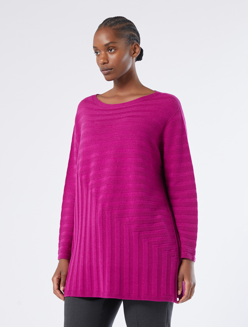 Oversize-Pullover aus reiner Wolle - FUCHSIE - Marina Rinaldi - 3 Oversize-Pullover aus reiner Wolle - FUCHSIE - Marina Rinaldi - 3