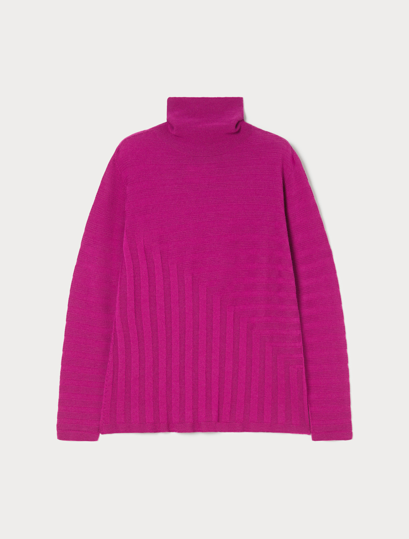 Rollkragenpullover aus reiner Wolle - FUCHSIE - Marina Rinaldi