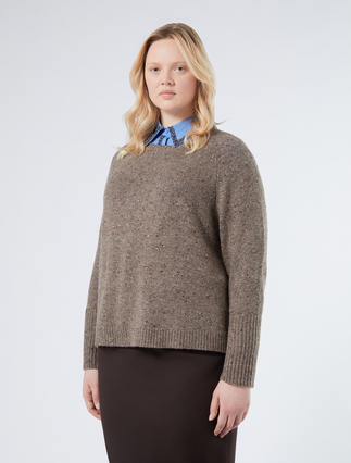 Boxy-Fit-Pullover mit Strass - TAUBENGRAU