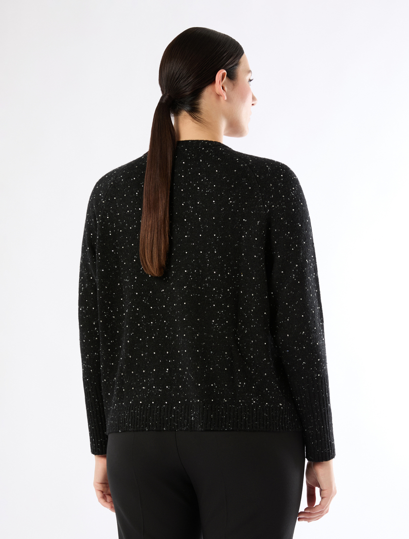 Boxy-fit rhinestone sweater - BLACK - Marina Rinaldi - 4