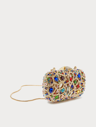 Clutch with rhinestones and cabochons - GOLD - Marina Rinaldi - 2