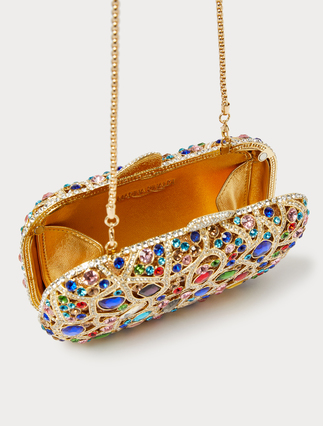Clutch with rhinestones and cabochons - GOLD - Marina Rinaldi - 4