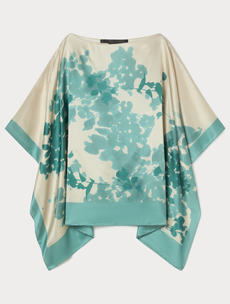 Silk satin poncho - Marina Rinaldi