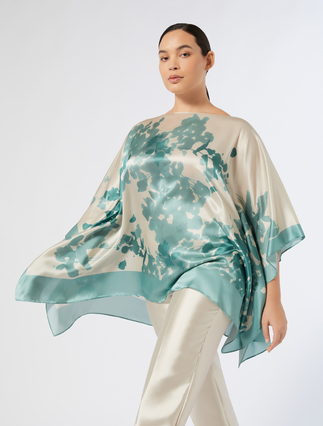 Silk satin poncho - Marina Rinaldi