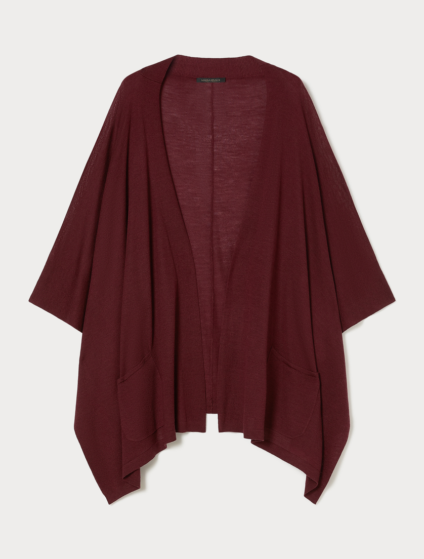 Poncho en laine et soie - BORDEAUX - Marina Rinaldi Poncho en laine et soie - BORDEAUX - Marina Rinaldi