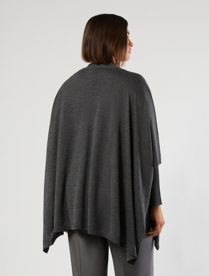 Poncho en laine et soie - GRIS FONCE - Marina Rinaldi - 4 Poncho en laine et soie - GRIS FONCE - Marina Rinaldi - 4