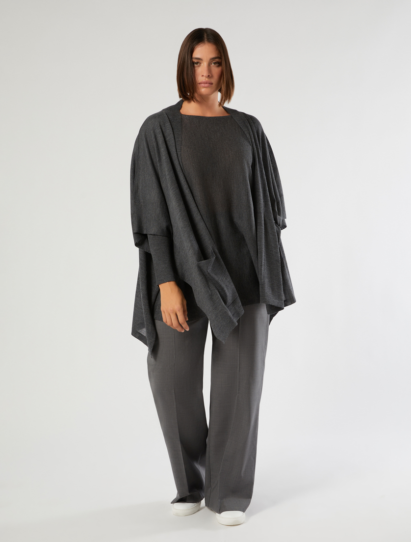 Poncho en laine et soie - GRIS FONCE - Marina Rinaldi - 2 Poncho en laine et soie - GRIS FONCE - Marina Rinaldi - 2