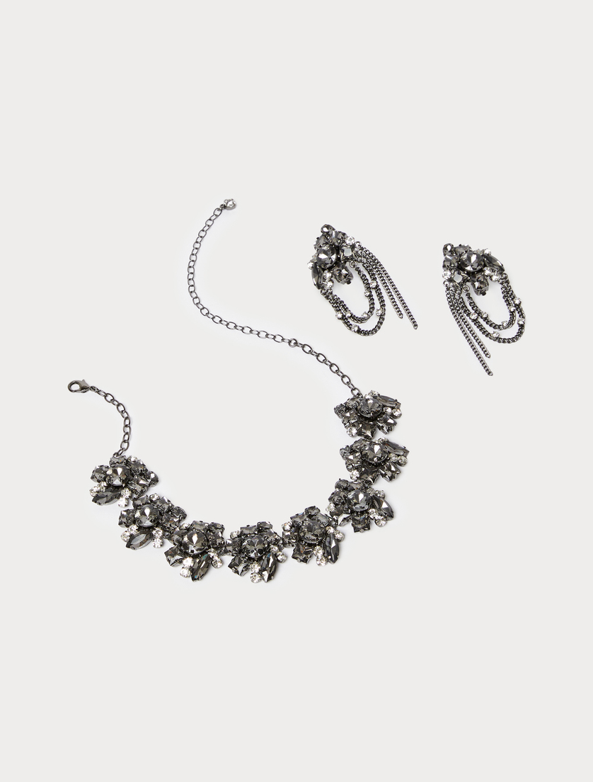 Halskette und Ohrringe mit Strass - SCHWARZ - Marina Rinaldi Halskette und Ohrringe mit Strass - SCHWARZ - Marina Rinaldi