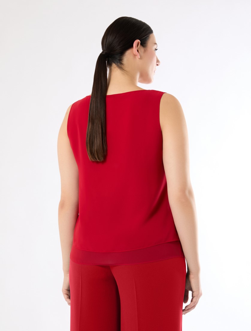 Krepp-Georgette-Oberteil - ROT - Marina Rinaldi - 4