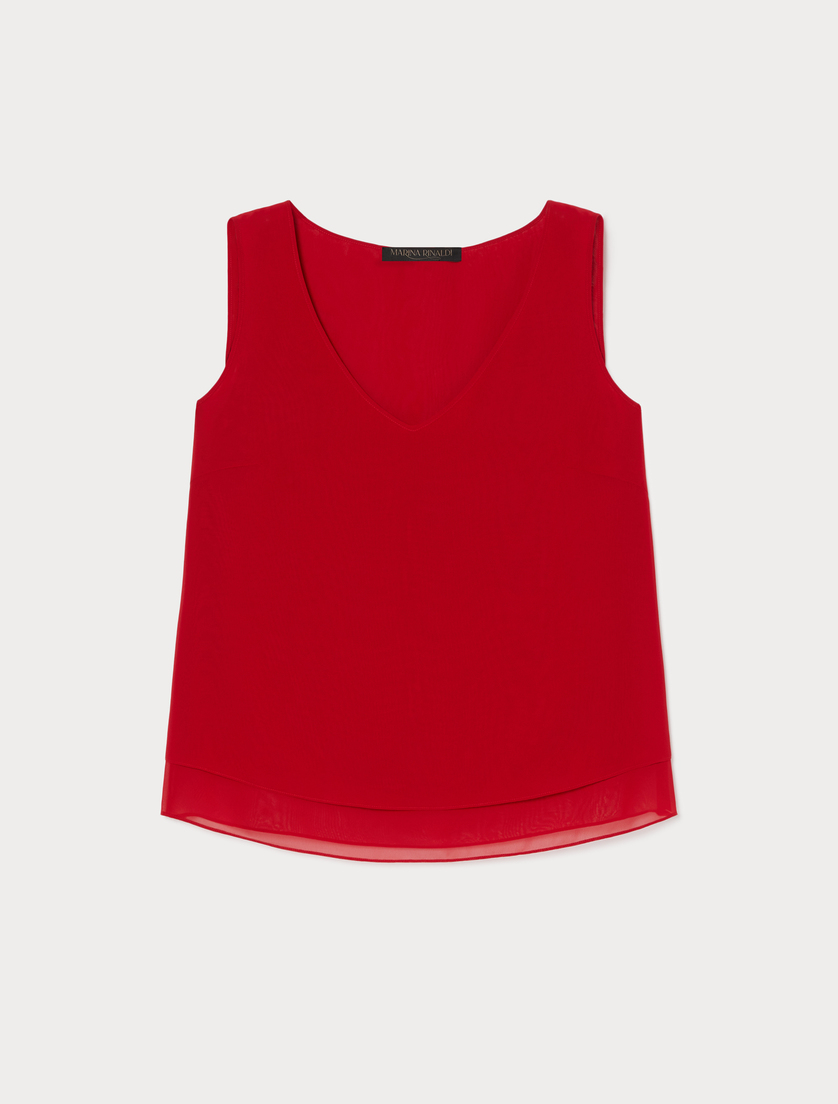 Krepp-Georgette-Oberteil - ROT - Marina Rinaldi